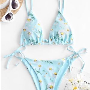 Light blue daisy bikini , reversible